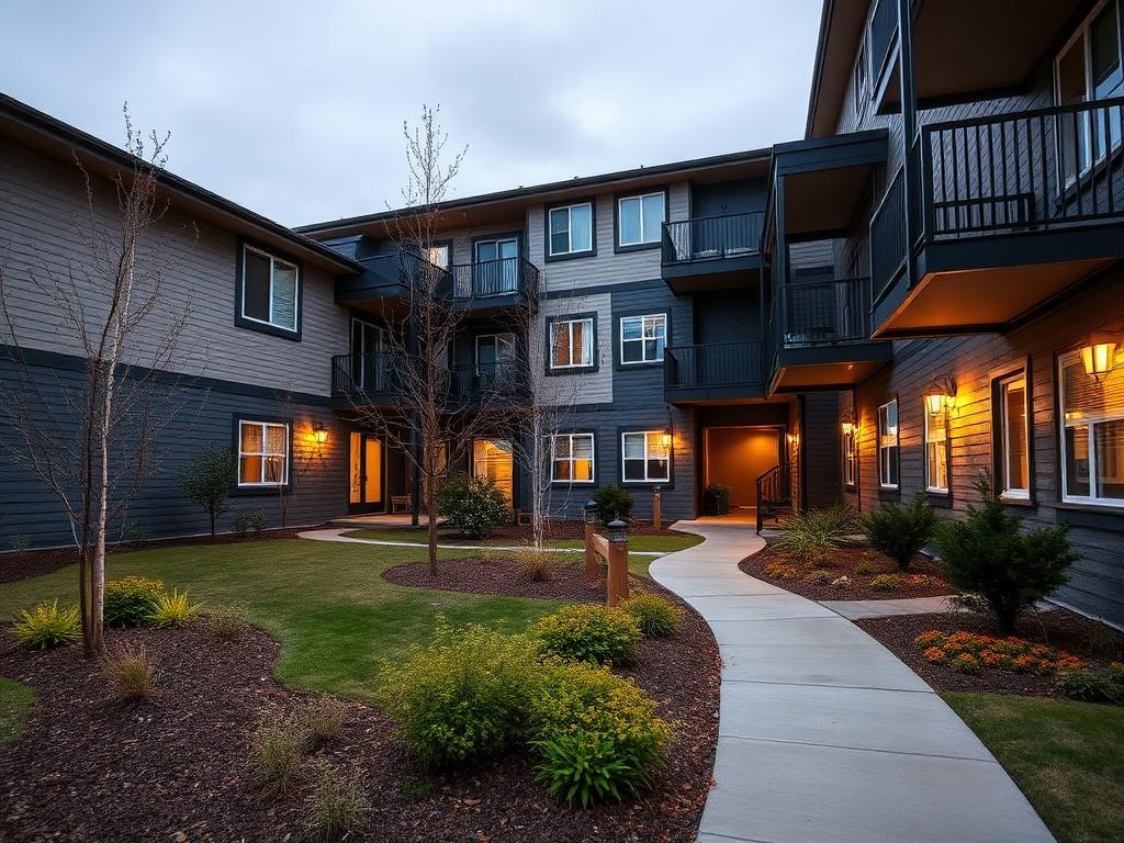 Condo Townhouses evening lights example — original