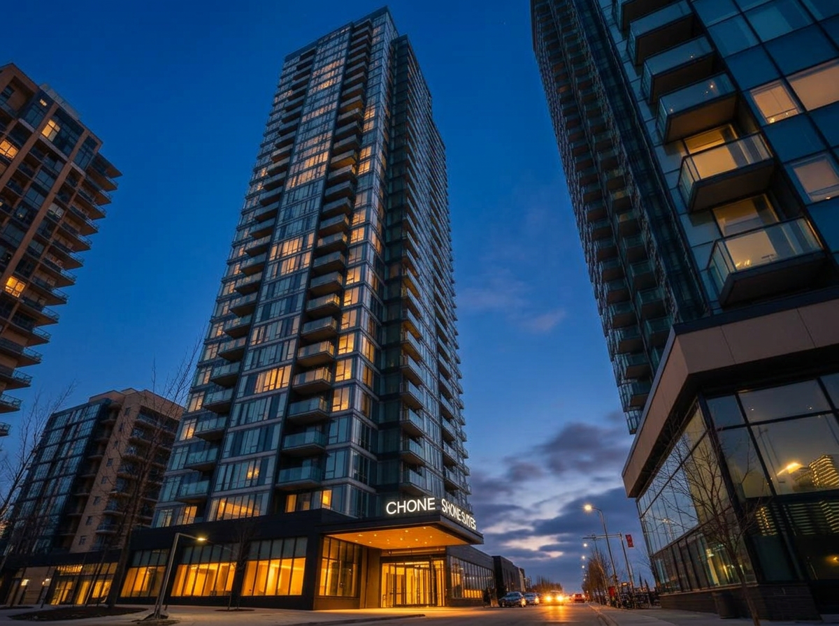 Condo Apartments evening lights example — enhanced