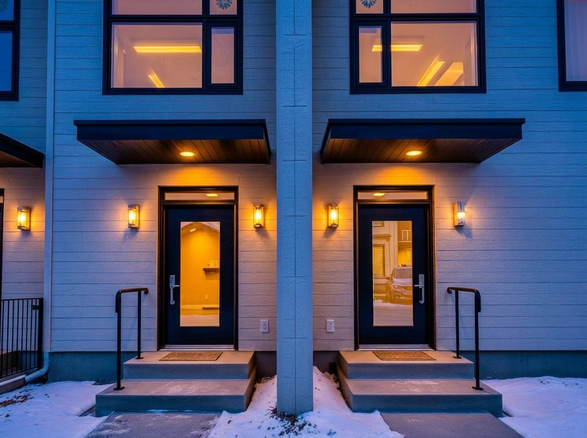 Semi-Detached & Duplex evening lights example — enhanced