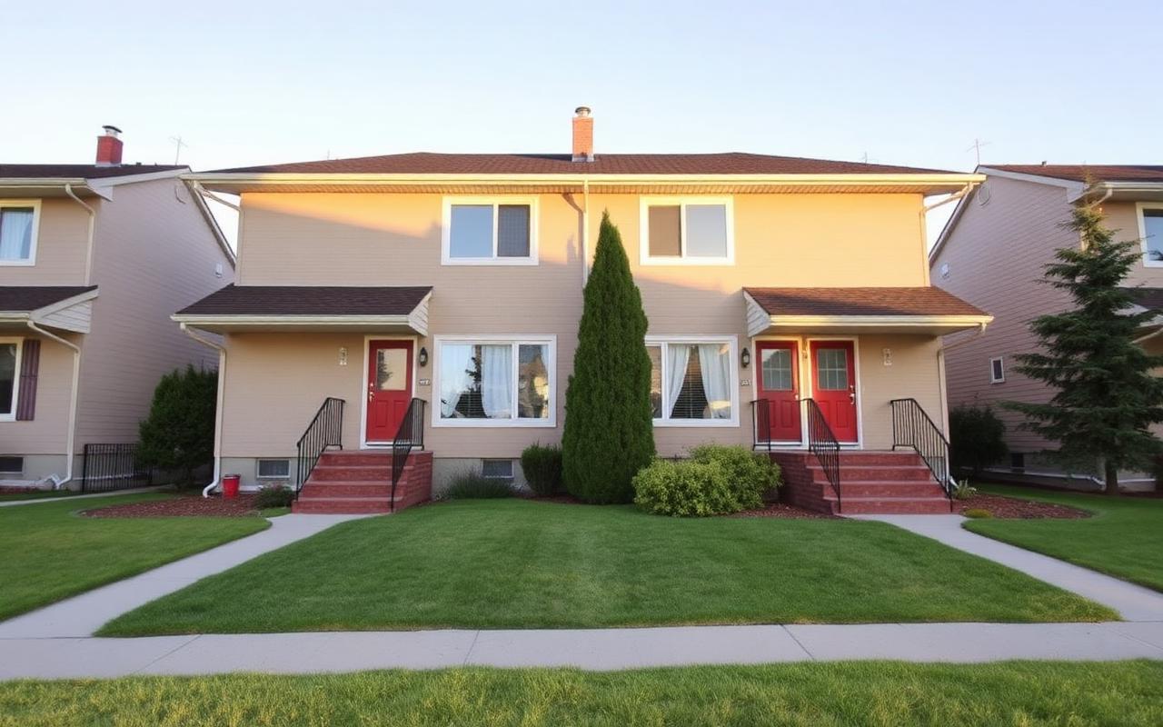 Semi-detached duplex home in a Calgary neighbourhood